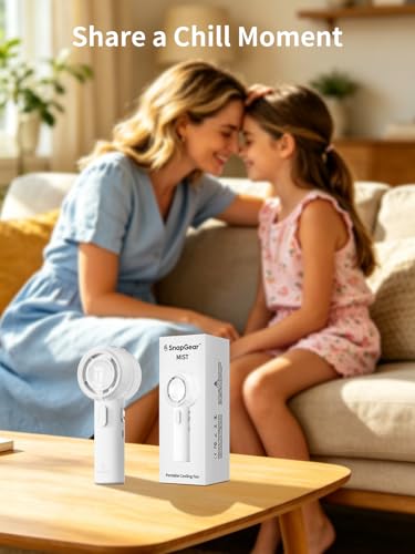 MIST Portable Cooling Fan 13.5H Runtime, 30ml Water Tank, 5 Speeds, 3-in-1 Handheld Fan with Icy Mist & Powerful Wind for Outdoor Travel, Office, Personal Cooling - style: Mist with 13.5H