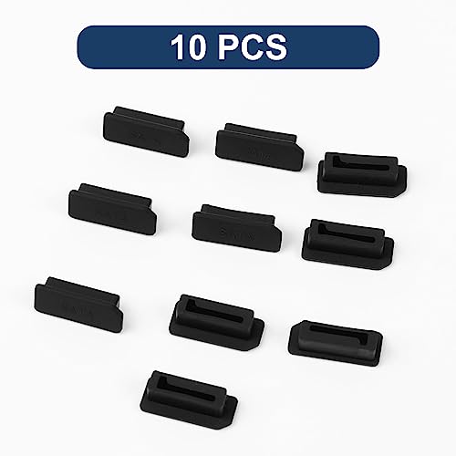 uxcell 10Pcs SATA Dust Plugs, Black Silicone Dust-Proof Stoppers for Laptop, Desktop Computer, Server SATA Ports