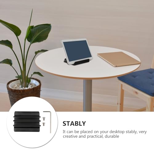 Toddmomy Aluminum Alloy Vertical Laptop and Tablet Stand Compact Desktop Rack Holder for Office and Home Use, Portable Black Dual-Slot Organizer Compatible with Notebooks