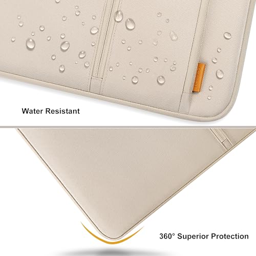 DOMISO 14 Inch Laptop Sleeve – Waterproof & Shockproof Case with Sturdy Handle, Ultra-Slim Protective Cover for MacBook Pro 14 (M3/Max), Dell XPS 14, HP Spectre, ASUS ZenBook 14, Beige - color: Beige, size: 14 inch