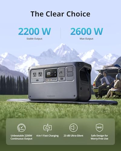 DJI Power 1000 Portable Power Station, 1024Wh LFP (LiFePO4) Battery | 2200W Stable Output, Solar Generator, Home Backup, Camping & RVs, Off-grid, Power Outage, 70-Minute Fast Charging - color: Black-4
