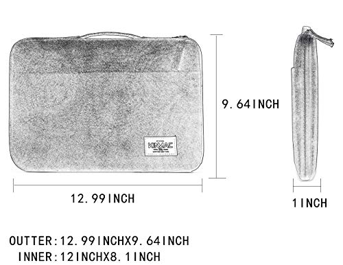 Kinmac 360° Protective Water Resistant Laptop Case Bag Sleeve with Handle for Surface Pro,MacBook Pro 13",MacBook 12",New MacBook Air 13" Retina,iPad pro 12.9",12 inch-13.3 inch Laptop (Black Maple) - color: Black Maple, size: 12 inch-13.3 inch