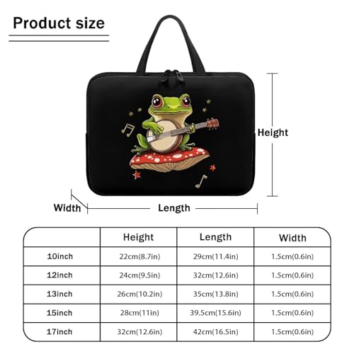 13 Inch Mushroom Frog Laptop Sleeve, Protective Tablet Case with Handle, Water Resistant Zipper Computer Carrying Bag Notebook Cover Messenger Briefcase for Travel/Business/School - color: Mushroom Frog, size: 13 Inch