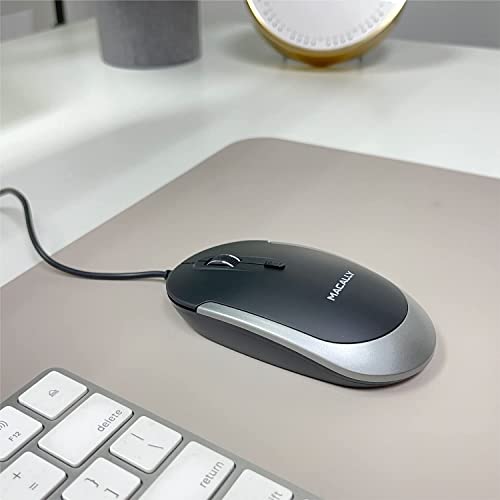 Macally Backlit Compact Keyboard and a Wired Computer Mouse, Sleek and Clean