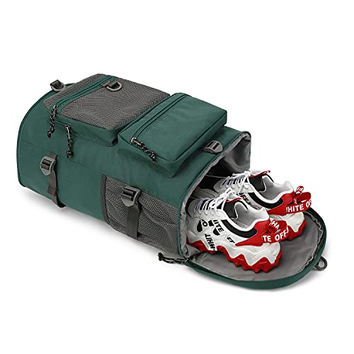 Kalesi Gym Duffle Bag Backpack 4-Way Waterproof with Shoes Compartment for travel Sport Hiking laptop - color: Green