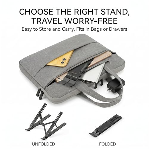 Ergonomic Laptop Stand, Plastic Laptop Riser, Portable and Adjustable Notebook Computer Holder Compatible,Black - color: Black