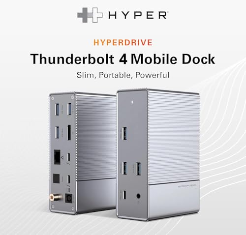HyperDrive USB-C & Thunderbolt 4 GEN2 14-in-1 Dock for MacBook Pro/Air, iPad, PC - High-Speed Thunderbolt Docking Station - 40Gbps, Gigabit Ethernet, 85W PD - style: 14-in-1
