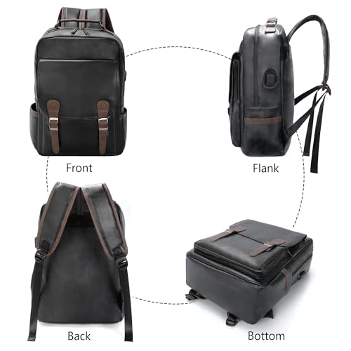 GOWIN Laptop Backpack for Men Work Travel Backpack with USB Charger Waterproof Business Backpack Fit 15.6 Computer Airline Approved Casual Backpack (Black)