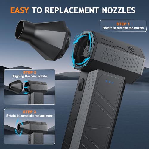 Compressed Air Duster - 180000RPM Powerful Electric Air Duster, 3 Gear Adjustable Cordless Air Blower, Rechargeable Dust Cleaner for Keyboard, Computer, Home, Outdoor, Car