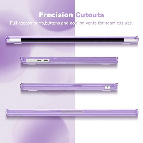 Teryeefi Hard Shell for MacBook Air 13 inch M4 M3 M2 Fit Model A3240/A3113/A2681, Clear Purple Protective Case with Keyboard Cover Trackpad Film for 2022-2025 MacBook Air 13.6, Cute Flowers 133 - color: Cute Flowers 133