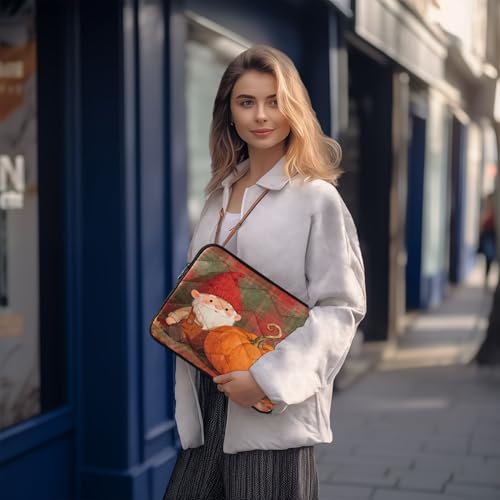 Fall Pumpkin Gnome 13” Quilted Laptop Sleeve Case Soft Notebook Protector Bag Computer Carrying Case - color: fall pumpkin gnome, size: Medium