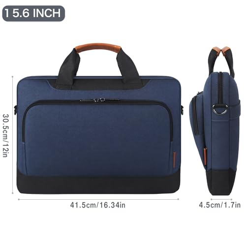 DOMISO 15-15.6 Inch Laptop Bag Business Briefcase Laptop Case Compatible with Lenovo 15.6" Ideapad 330/16" MacBook Pro/HP EliteBook 850 G3/Envy x360 15/Latitude 3580/Acer Chromebook/Asus,Blue - color: Blue, size: 15 - 15.6 Inch