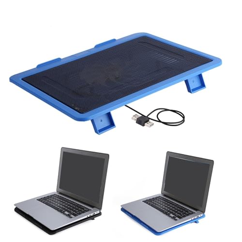 Laptop Cooler Cooling Pad, Laptop Cooler USB Powered Laptop Cooling Fan Stand Portable Ultra Slim Gaming Laptop Cooler Notebook Gaming Fan Cooling Pad for 14 Inch Below Notebook Laptop, Blue