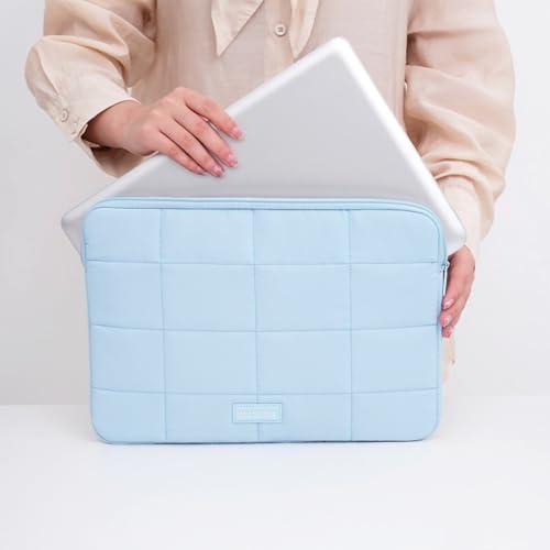 Puffy Laptop Sleeve 14 Inch Matte Blue, Waterproof Carrying Case Bag for Women, Fluffy Computer 14 HP Case, Compatible with MacBook Pro 14 Inch, MacBook Air M2 M1, Asus/Dell XPS/Lenovo - color: Matte Blue, size: 14-inch