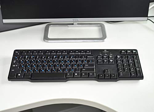 2PCS Russian Keyboard Stickers, Cyrillic Keyboard Letters Replacement Sticker Blue Font with Black Background for PC Computer Laptop Notebook Desktop, Russian-English Keyboard Alphabet Stickers - color: Russian-Blue
