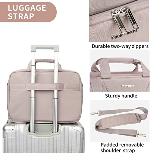 EMPSIGN 17.3 Inch Laptop Bag, Large Capacity Expandable Briefcase for Women & Men Business Office, Water-Repellent Laptop Case Travel Computer Bag with RFID Pockets, Dusty Pink | Large Capacity Expandable Briefcase, Women & Men Business Office, Water-Repe