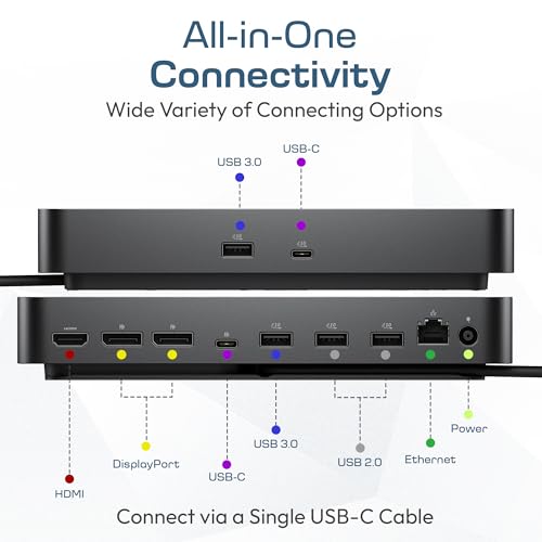 Dell Pro Dock WD25 USB-C Docking Station – 100W Power Delivery, Dual FHD or Single 4K Display Support, HDMI, DisplayPort, Ethernet – Boomph's Ultimate Performance Dock Solution for Your Workspace. - style: WD25