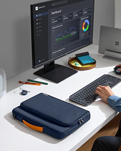 tomtoc 360° Protective Laptop Bag for 15.6" HP ASUS Dell Lenovo Acer Laptop | Water-Resistant Notebook Sleeve Case Fits HP EliteBook/ProBook, Lenovo Legion/Yoga/ThinkPad/ThinkBook/IdeaPad 15.6" Laptop - color: Navy Blue, size: 15.6-16.2 Inch