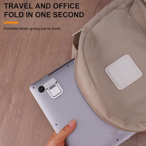 2 Pack Mini Laptop Stand - Portable Foldable & Self-Adhesive Ergonomic Riser for Laptops Tablets (Silver) - Space Saving Design