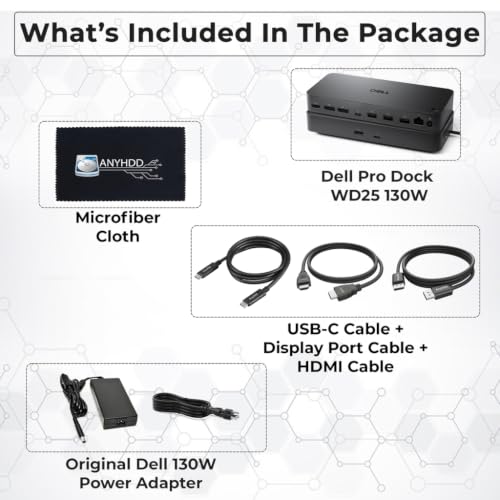 Dell Pro Dock WD25 USB-C Docking Station – 100W Power, Dual 4K Display Support, Includes Anyhdd HDMI, DisplayPort and C to C Cable, 3 Year Warranty - style: Dell Pro Dock WD25