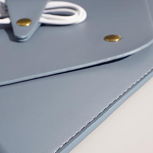 PU Leather Laptop Sleeve - Compatible with 15.3 inch MacBook Air, Surface Book, Laptop Studio - Blue - color: Blue, size: 14-15 Inch