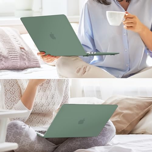 May Chen Compatible with New MacBook Air 13 inch Case 2021 2020 2019 2018 Release Model: M1 A2337 A2179 A1932, Plastic Hard Shell Case for MacBook Air 13 inch with Retina Display Fits Touch ID, Green - color: Green