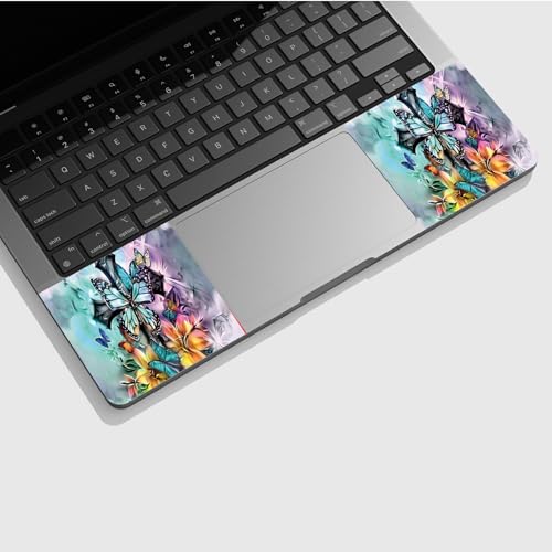 Universal Laptop Skin Sticker with 2 Wrist Pad Skins, Waterproof Scratch Resistant Vinyl Laptop Cover Decal, Cut to Fit for 11–15.6 Inch MacBook HP Dell Lenovo, Faith Butterfly - color: Faith Butterfly