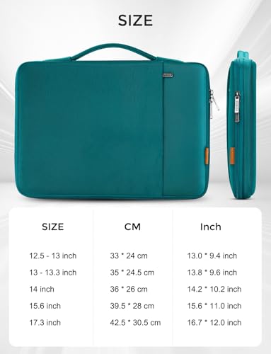 DOMISO Laptop Case Laptop Sleeve Cover for 14 inch MacBook Pro M4/M3/M2/M1 Pro/Max, Compatible with 13.3 inch HP Dell ASUS Notebook, Water-Resistant Bag with Scalable Handle and Small Case,Turquoise - color: Turquoise, size: 13-13.3 inch