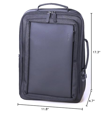 BOPai Business Smart 15.6 Inch Laptop Backpack Convertible Expandable Anti-Theft USB Charging Multi-Functional Travel Professional Work Office Men Commuter Large Black With Bottle Holder Waterproof