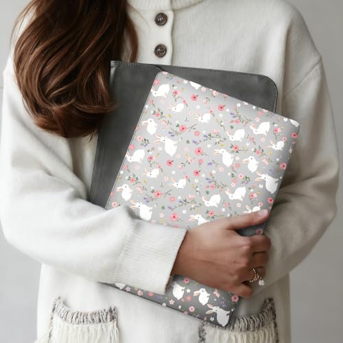 for MacBook Air 13.6 Inch Case M5/M4/M3/M2 2026-2022 Release A3449 A3240 A3113 A2681 Flower Bunny Aesthetic Design Crystal Clear Girly Case Laptop Protective Hard Shell Cover - color: Flower Bunny
