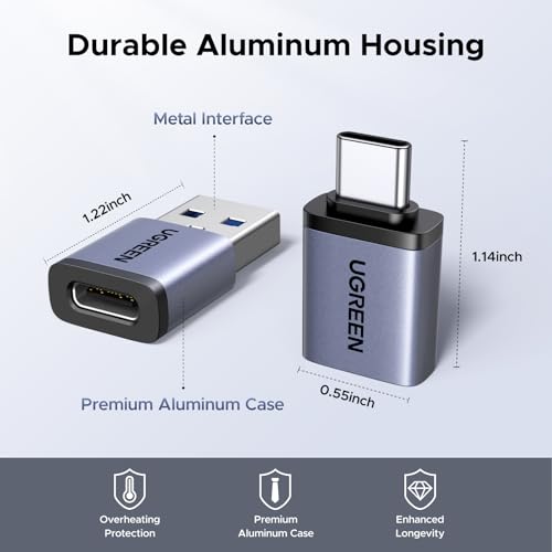 UGREEN USB to USB C Adapter Combo 4-Pack, 10Gbps Type C Converter | Data transfer & Fast charging for MacBook, iPhone 17/16/15, iPad, Samsung Galaxy, Apple Watch