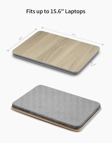 ZEAPTAC Portable Lap Laptop Desk with Pillow Cushion, Fits up to 15.6 inch Laptop, Lap Stand for Bed & Couch & Carpet, Book Tablet/Drawing Board/Computer Laptop Stand - Black Wood - color: Black Wood