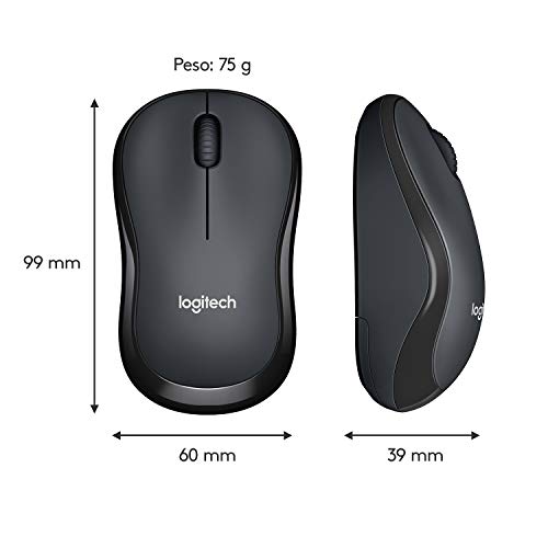 Logitech M220 Silent Wireless Mouse, 2.4 GHz with USB Receiver, 1000 DPI Optical Tracking, 18-Month Battery, Ambidextrous, Compatible with PC, Mac, Laptop (Off-White)