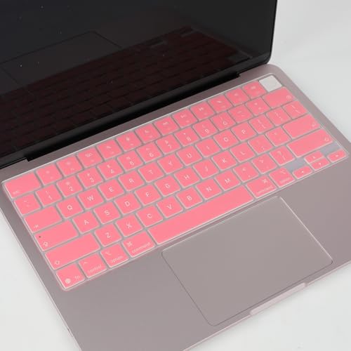 Allinside Keyboard Cover for 2026 MacBook Neo 13-inch A3404 (A18 Pro) & MacBook Air 13"/15" and MacBook Pro 14"/16" (M5 Chip), Premium Silicone Keyboard Protector Skin, US ANSI Layout, Cream Pink - color: Cream Pink