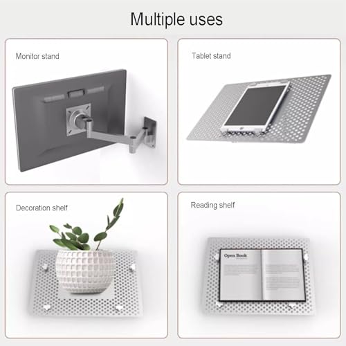 Laptop Wall Mount Holder, Adjustable Laptop Holder with Mouse Tray, Adjustable Articulating Arm, for Office, Workstation, Silver