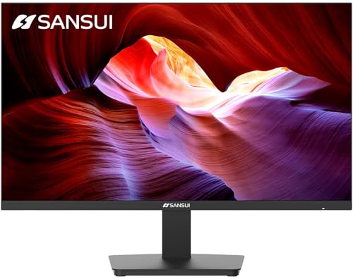 SANSUI Monitor 24 Inch 100Hz PC Monitor, HDMI VGA Ports VESA Mount, FHD Computer Monitor Ultra-Slim Ergonomic Tilt Eye Care for Home Office (ES-24F2, HDMI Cable Included) - size: 24 Inch
