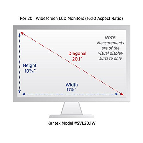 Kantek Secure-View Blackout Privacy Filter for 20-Inch Widescreen Monitors (Measured Diagonally – 16:10 Aspect Ratio), Anti-Glare, Anti-Blue Light (SVL20.1W) - style: 20" Widescreen (16:10 Ratio)