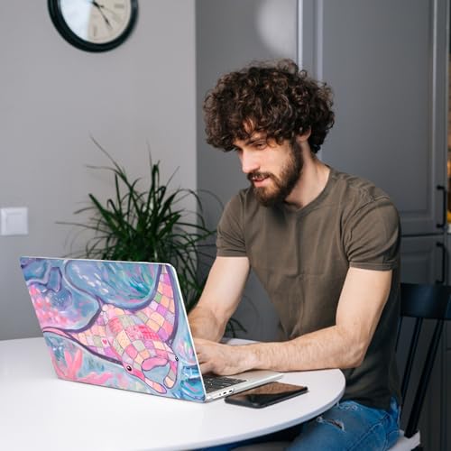 AKIT for MacBook Air 13 inch Case M5 M4 M3 M2 2026-2022, Blue Fish | A3449 A3240 A3113 A2681, Vibrant Pattern Hard Shell Laptop Case+Screen Protector+Keyboard Cover for MacBook Air 13.6 inch - color: Blue Fish