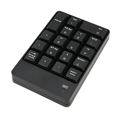 Numeric Keypad, 18 Key Wireless USB Number Pad with Low Noise Design and Comfortable Tilt Angle, for Laptop Desktop PC OS X (Black) - color: Black
