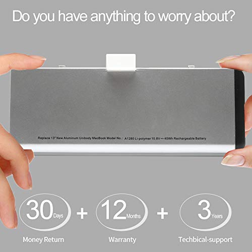 LQM 45Wh A1280 Laptop Battery, Compatible with Apple MacBook | Compatible with Apple MacBook 13-inch, A1278 (2008) series, MB771G/A, MB466LL/A, MB467LL/A - color: A1280