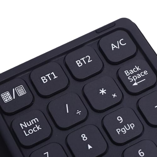 LICAEVEY 23 Keys Bluetooth Number Pad with Touchpad and Calculator 3-in-1 Foldable Ultra Thin Wireless Numeric Keypad for Laptop Tablet PC Includes PU Leather Case