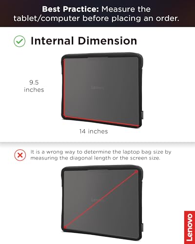 Lenovo Basic Laptop Sleeve 13 Inch Notebook/Tablet Compatible with MacBook Air/Pro Neoprene Material - Soft Fleece Lining - Zippered Top Opening - Black - size: 13 inch