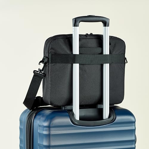 Amazon Basics Laptop Tablet Carrying Case with Shoulder Strap and Grab Handles, 14-inch, Black, Compartments for Storage (Pack of 8) - size: 14 Inch (Pack of 8), style: 1-pack