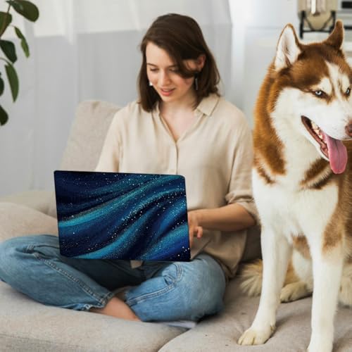 SUPERDANT Laptop Skin Sticker Laptops Cover Decals Notebook PC Computer Art Protector Waterproof Universal Reusable Personalized Vinyl Notebooks Art Decal Fits 12-15.6 inch Quicksand Dark Blue - color: Dark Blue