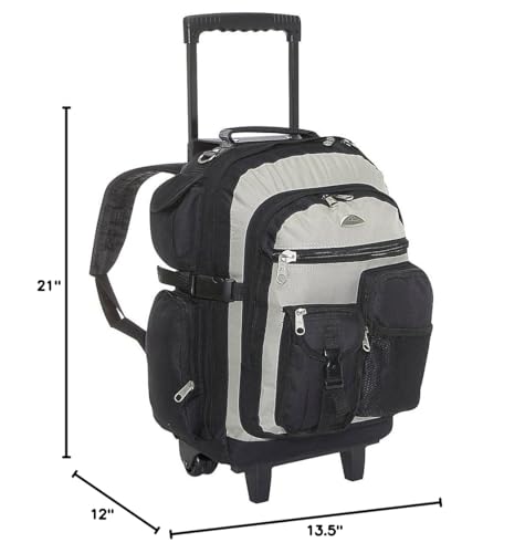 Everest Deluxe Wheeled Backpack, Khaki, One Size - color: Khaki