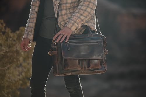 Buffalo Leather Pilot Bag - color: Dark Walnut