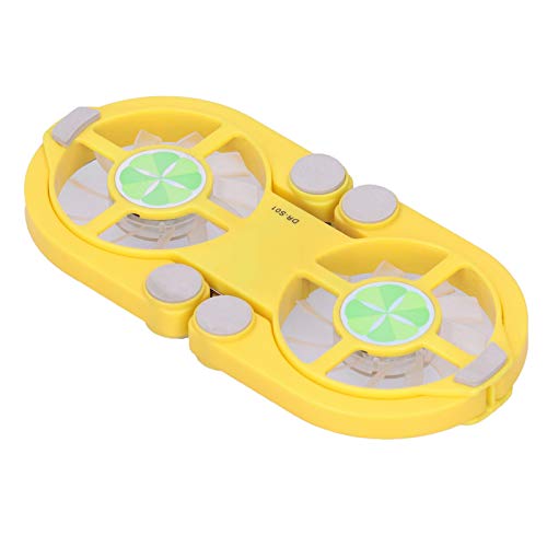 HERCHR Laptop Cooler Cooling Pad, Folding USB Laptop Cooling Pad Double Fans 500RPM-2500RPM Low Noise for Notebook(Yellow)