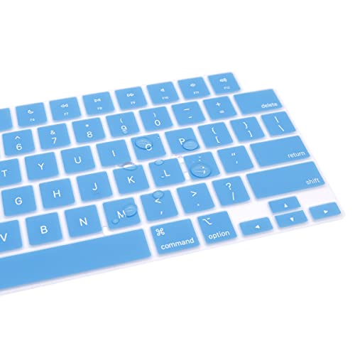 Se7enline Compatible with MacBook Keyboard Cover Skin for Mac Neo & Air 13/15 & Pro 14/16 inch (M5 M4 M3 M2 M1 A18 Pro) 2026/2025/2024/2023/2022/201 Silicone Waterproof Dustproof Durable,Aqua Blue - color: Aqua Blue
