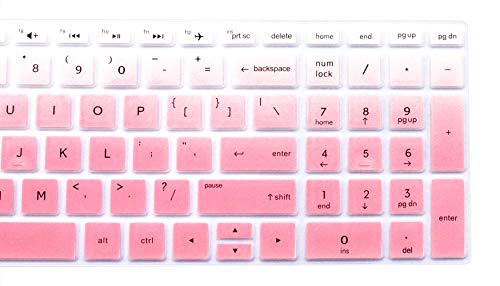 Keyboard Skin Compatible for HP Laptop 15.6 inch Spectre x360 15-CH011DX, 2018 Flagship HP 15-ay191ms, HP Envy X360 2-in-1 15M, HP 15-CB 15-CC/CD 15-BW/BS, 17.3" HP Envy 17-BS/BW Series -Ombre Pink - color: Ombre Pink
