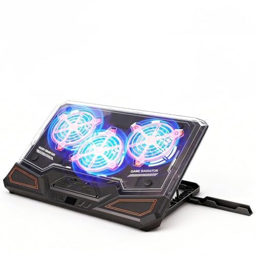 Gaming Laptop Cooling Pad, RGB Laptop Cooler with Powerful Turbo Fan